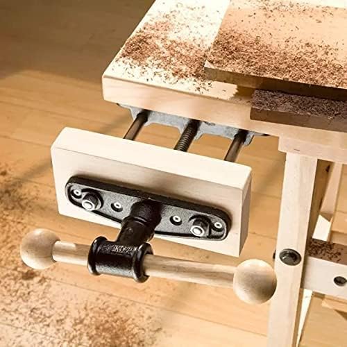 uyoyous Holzschraubstock 7"/180mm, Schraubstock Vorderzange Rostschutz, Hobelbank Arbeitstisch Spann