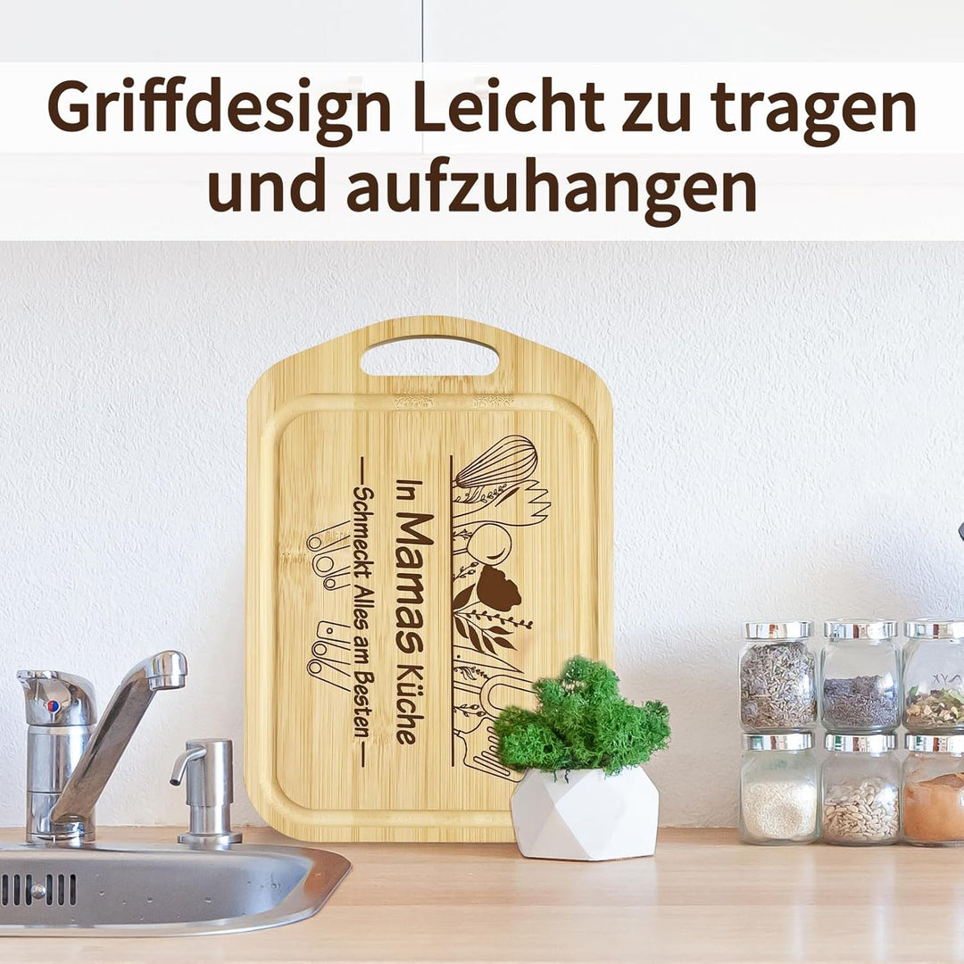 Geschenke für Mama - Schneidebrett aus Bambus, Mama Geschenk, Schneidebrett Mutter, Geschenk für Mut
