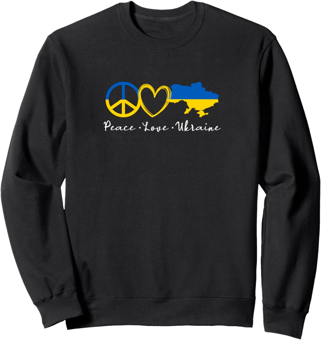 Frieden Liebe Ukraine | Frieden Herz Ukrainische Flagge Sweatshirt