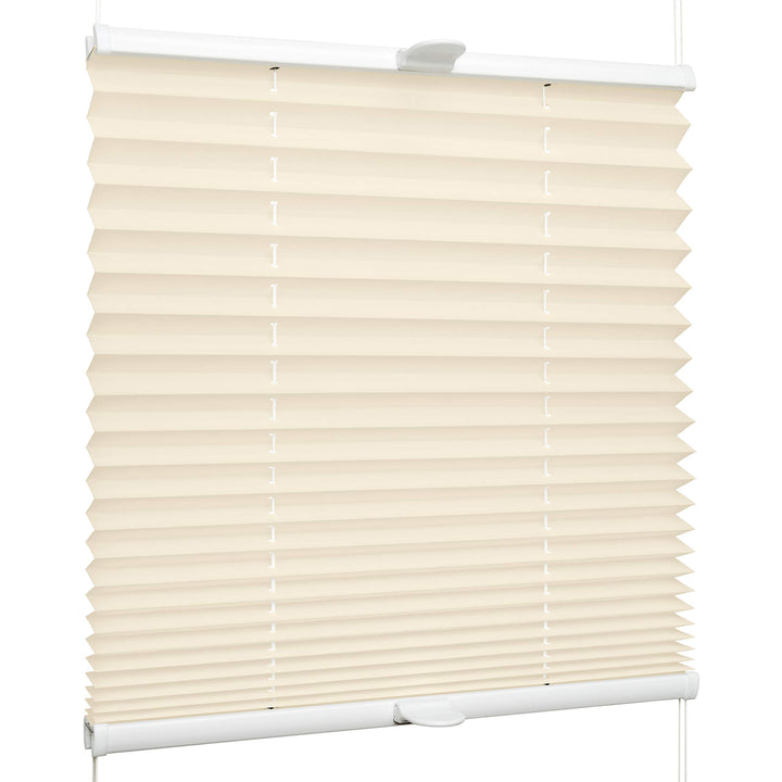 SchattenFreude Klemmfix-Plissee für Fenster | Mit Klemm-Haltern | Ohne Bohren | Creme, Breite: 150cm