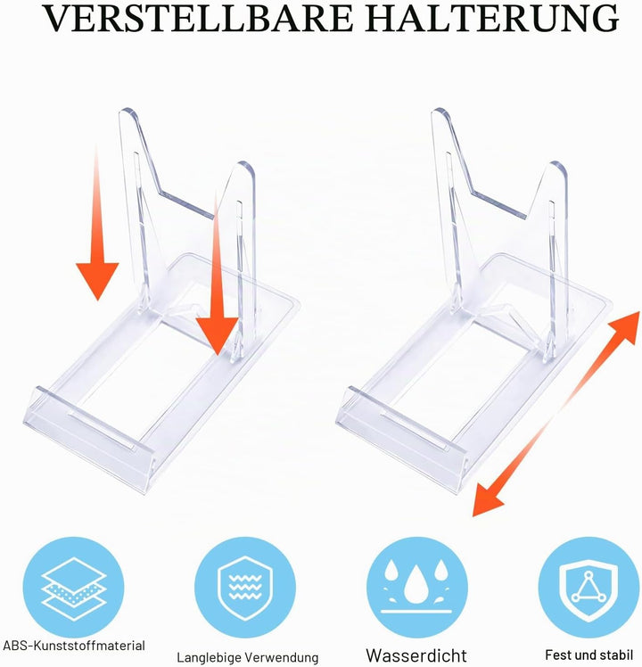 12 Stück Acryl-Tellerständer, Klar Telleraufsteller Verstellbar, Acryl Ständer Kunststoff Einstellba