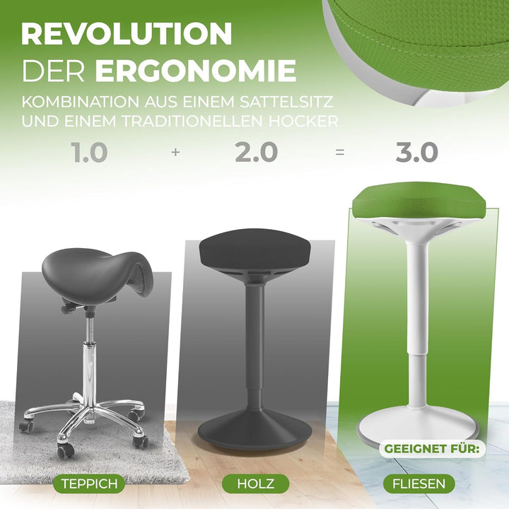 SMART-Sitzen: Bürohocker | Hocker | Sitzhocker ergonomisch für Arbeit & Freizeit | Ergonomischer Hoc