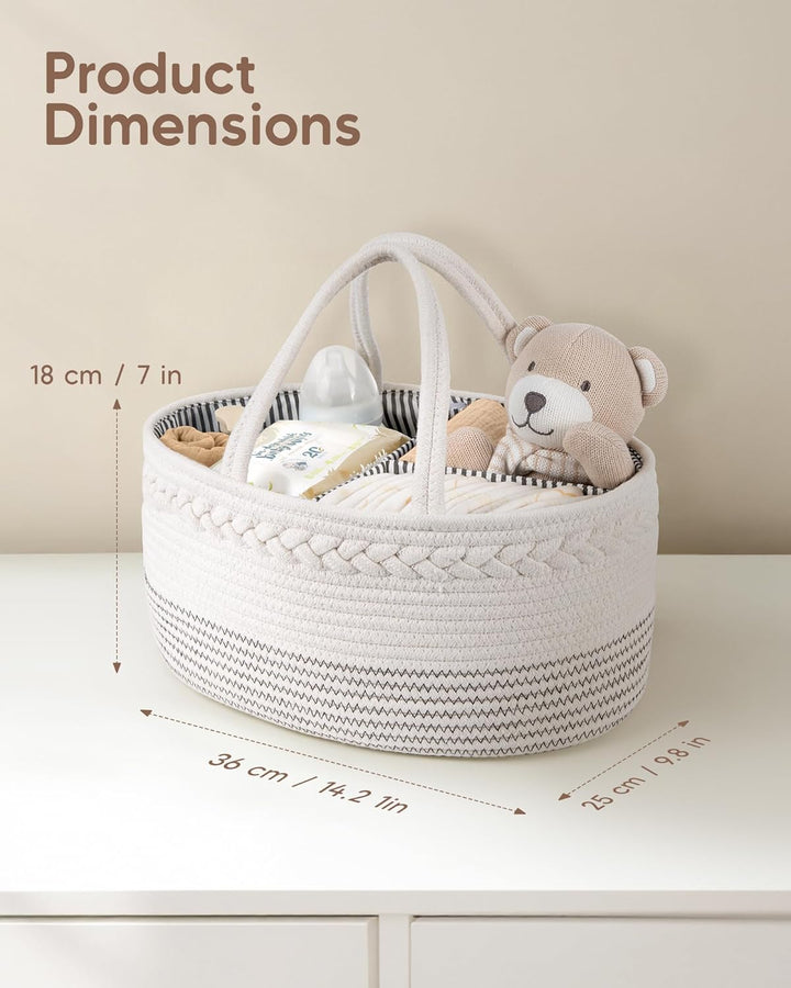 Maliton Wickeltisch Organizer，Baby Organizer Korb，Aufbewahrungskorb für den Wickeltisch，Windel Caddy