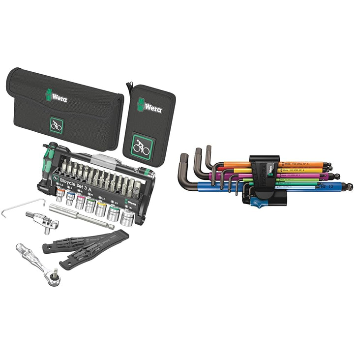 Wera 05004183001 Bicycle Set 3 A & 05022210001 950/9 Hex-Plus Multicolour HF 1 Multicolour Winkelsch