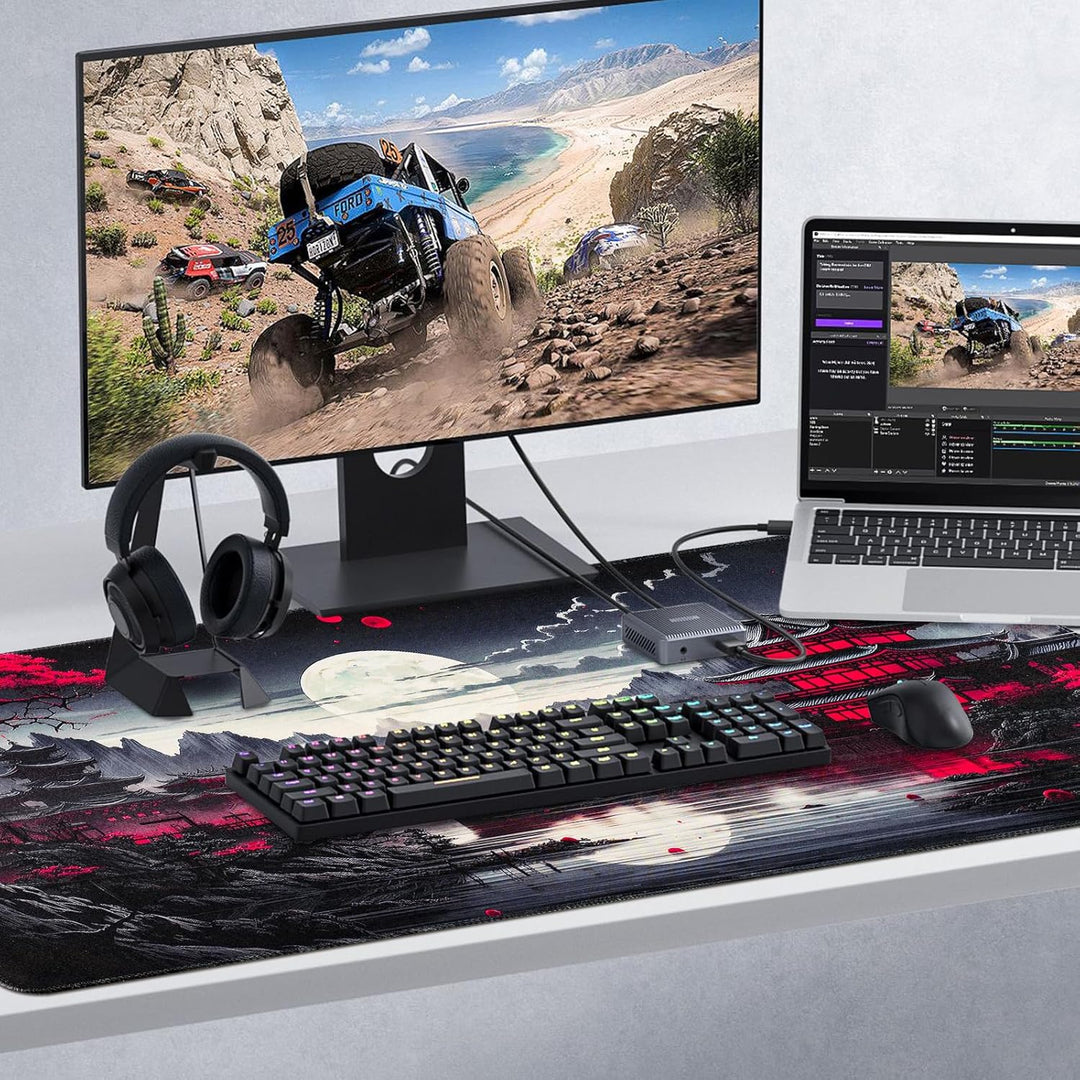 Niviy XXL Gaming Mauspad 1200 x 600mm,Japanische Schwarz Anime Mousepad,Grosse Speed rutschfeste Sch
