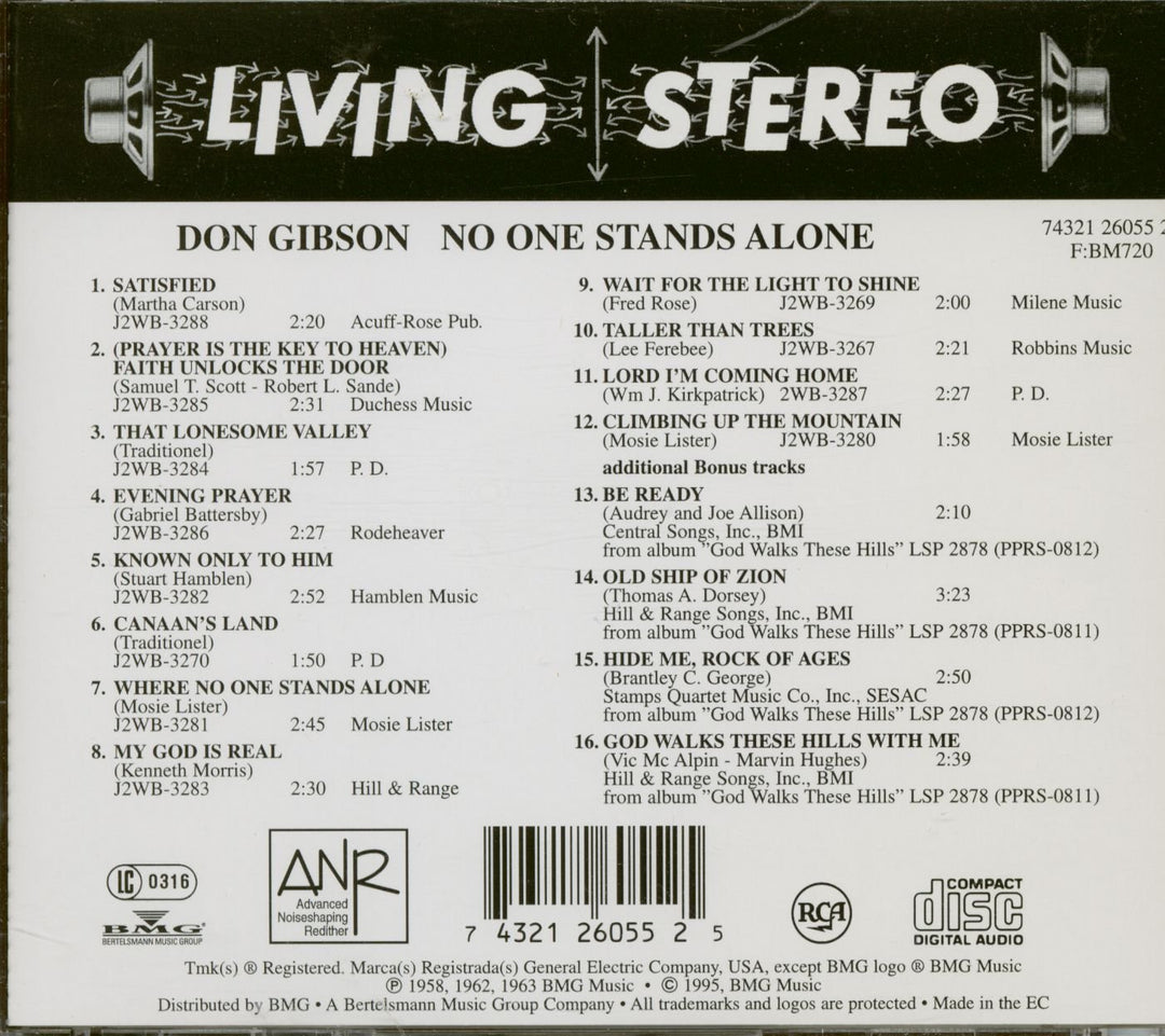 No One Stands Alone, Audio-CD