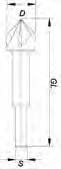 ENT 45304 Versenker HS Premium, Durchmesser (D) 30 mm, NL 60 mm, GL 90 mm, E 90°, SL 30 mm, S 10 mm