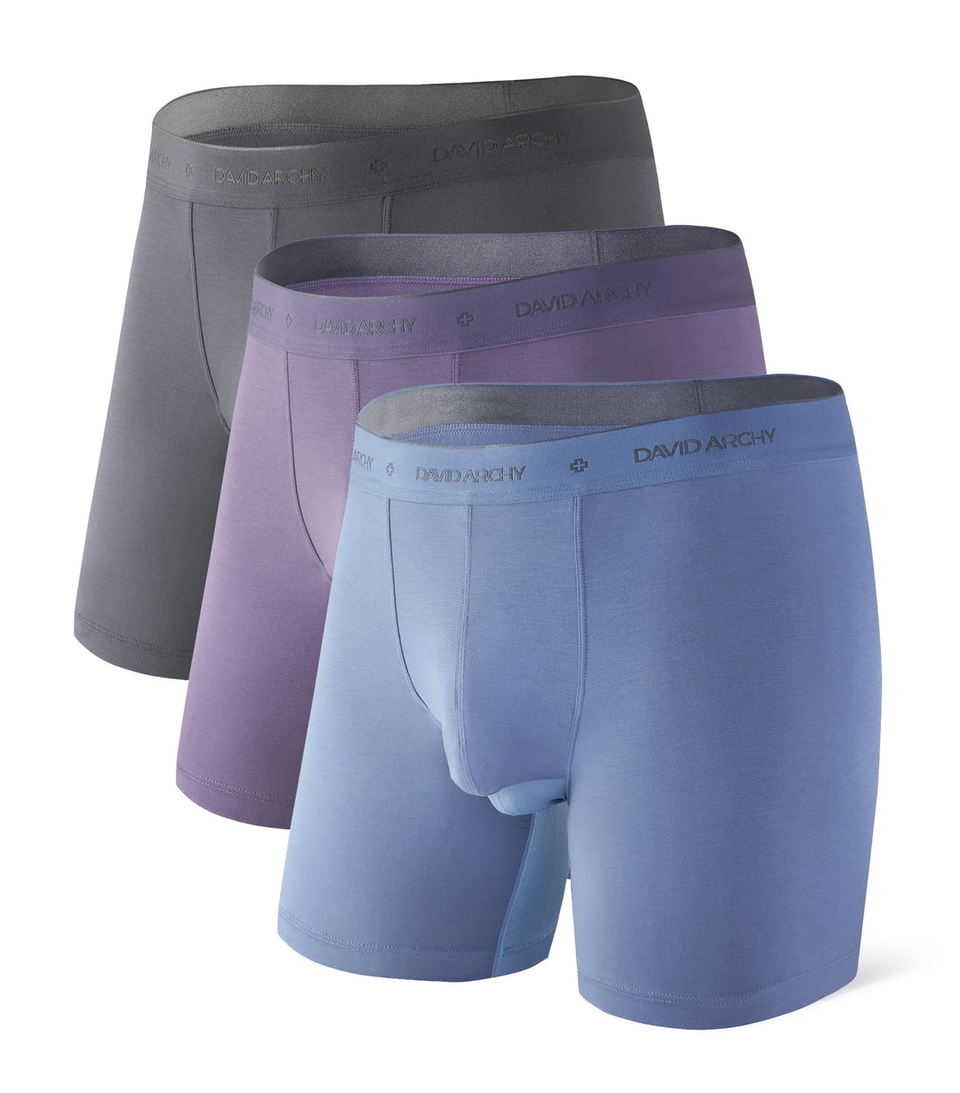 DAVID ARCHY Herren Boxershorts Mehrfachpack, Mirco Modal Stretcken Klassischer Retroshorts, Unterhos