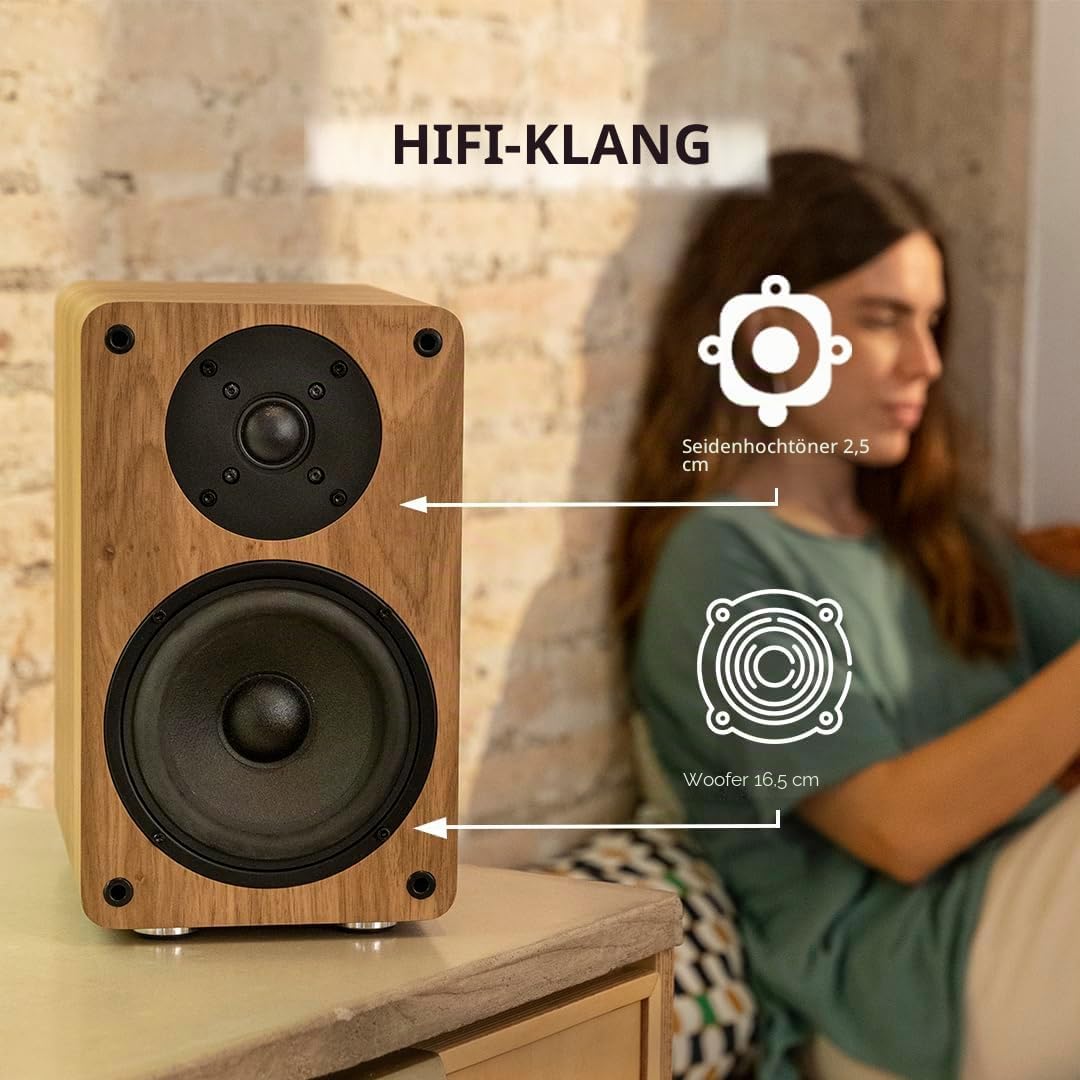 VULKKANO A5 ARC Aktivlautsprecher mit 5.25" Woofer, Bluetooth 5.0, HDMI ARC, Optica, RCA, USB, mit S