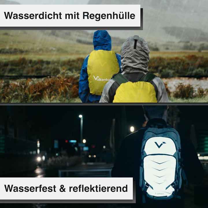 Valkental - Innovativer Rucksack mit perfekter Aufteilung (22L) Erweiterbares Volumen (Kein Schwitze