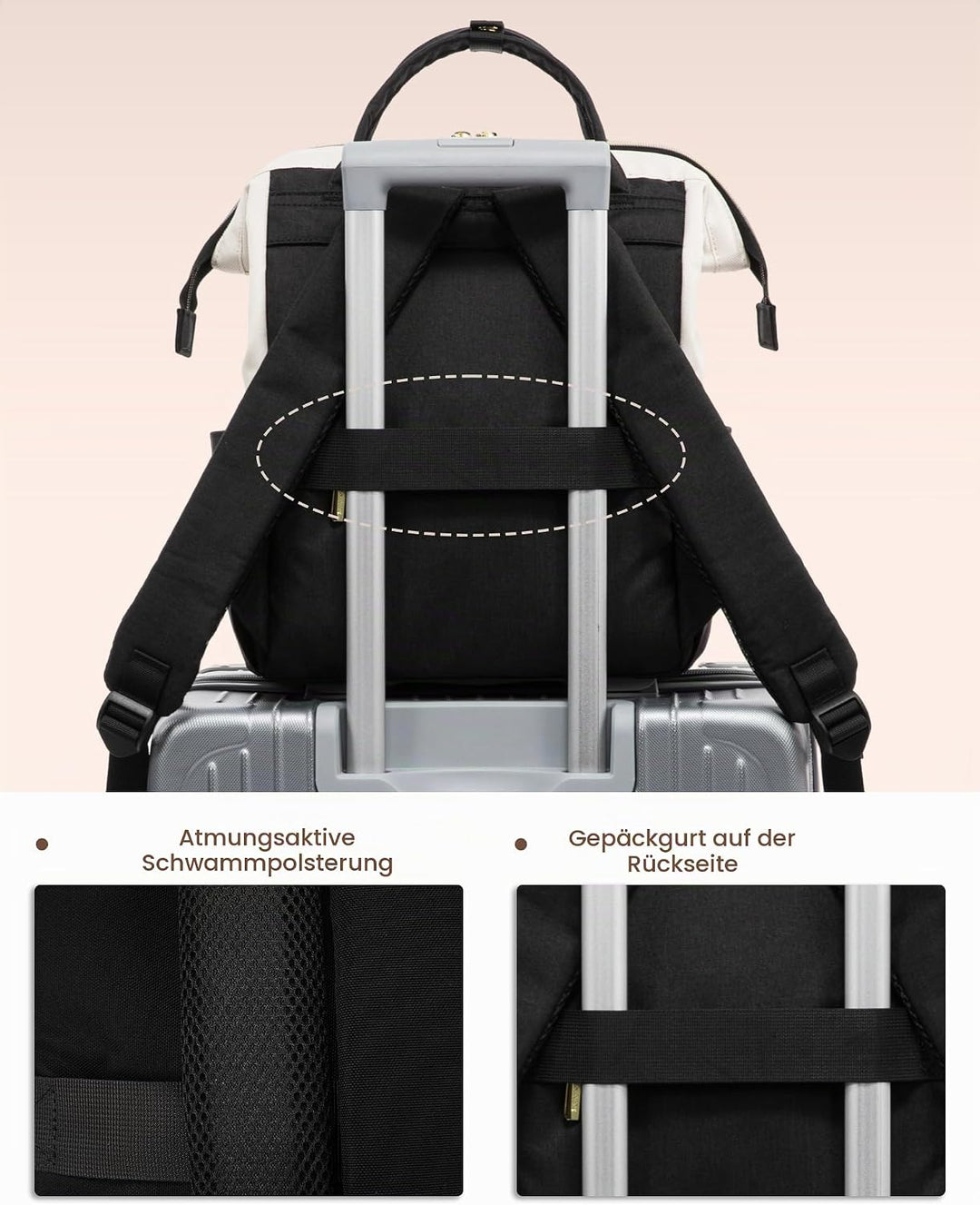 LOVEVOOK Rucksack Damen Klein, Rucksackhandtaschen Elegant, Wasserdicht Cityrucksack Rucksacktache 2