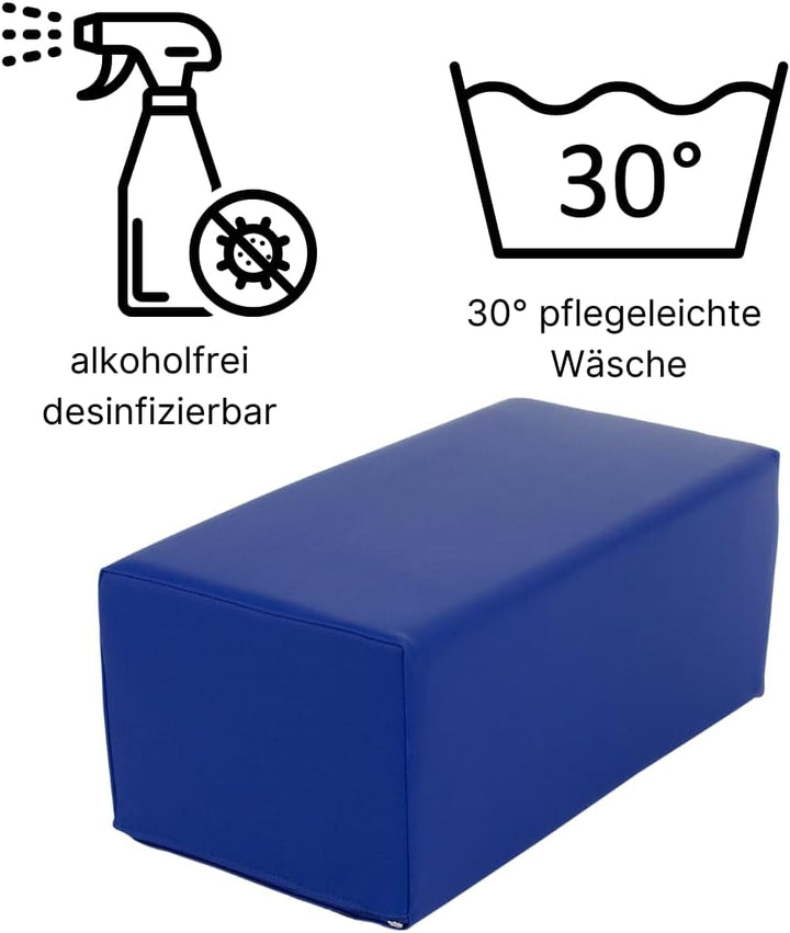 Stufen-Lagerungskissen 50 x 25 x 20cm aus qualitativem Ether-Schaum mit Kunstlederbezug, verstecktem