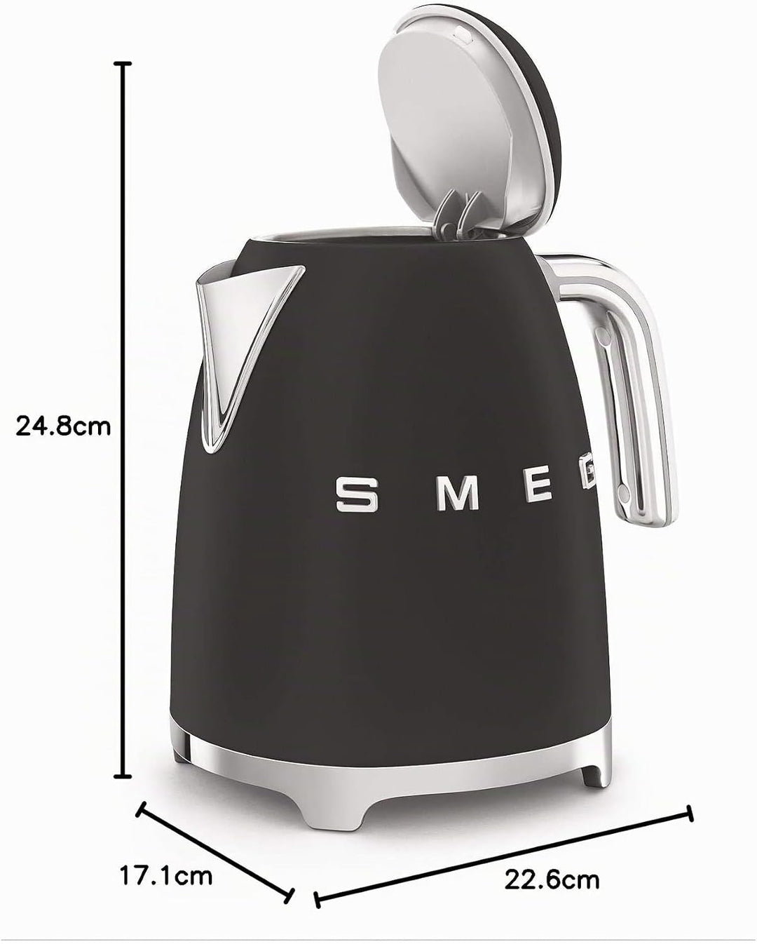 SMEG Wasserkocher 50' Style KLF03BLMEU Mattschwarz