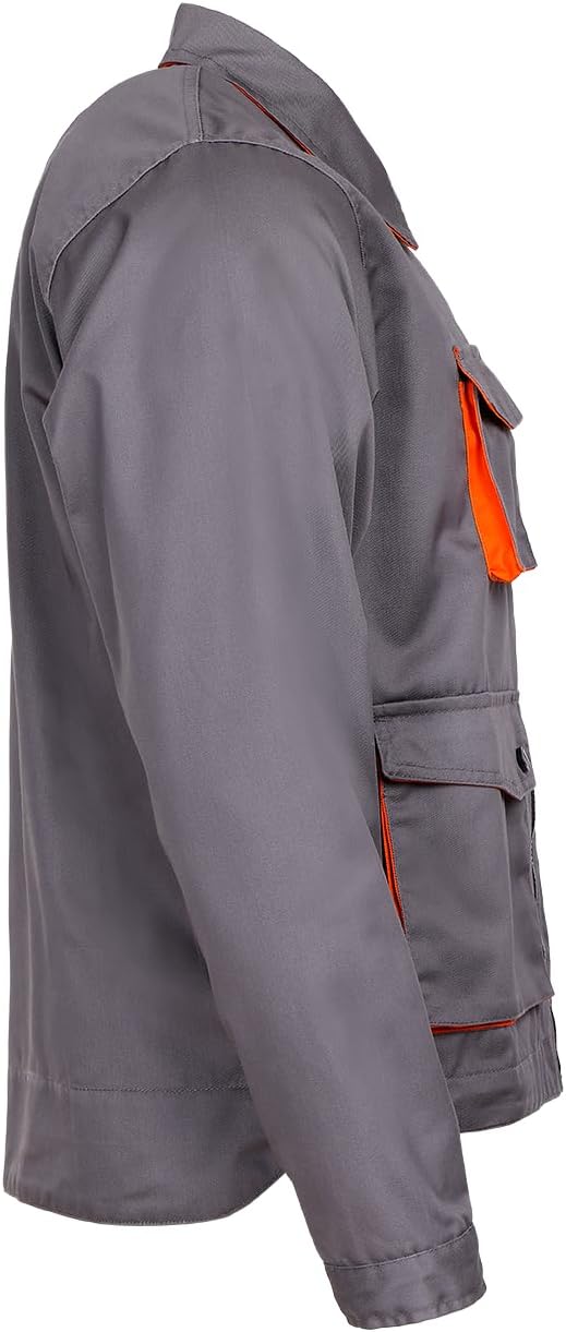 Desman - Multifunktionale Arbeitsjacke Männer Bundjacke - Grau/Orange 54, 54