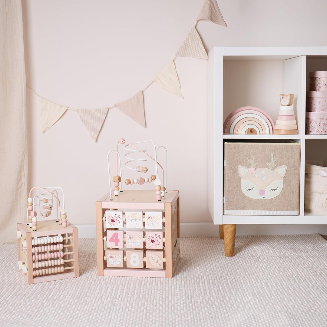 Bieco Motorikwürfel REH Ella XXL nachhaltiges Holz FSC® | Spielwürfel Baby | Motorikwürfel ab 1 Jahr