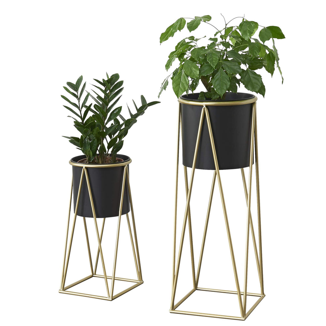 [en.casa] Pflanzständer im 2er Set Blumenständer aus Metall Blumentopf Ständer mit Übertopf Blumento