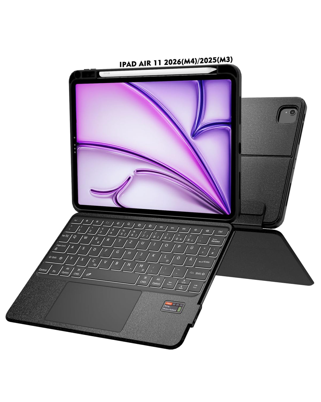 Doohoeek Tastatur Hülle mit LCD-Display für iPad Air 11 2025 M3/2024 M2, iPad Air 4./5. Gen 10,9 Zol