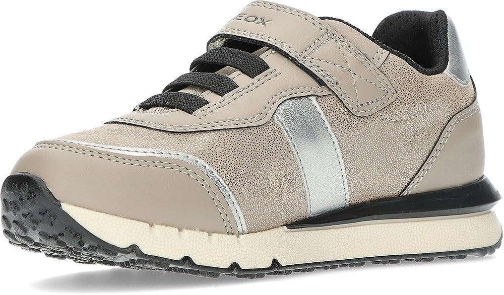 Geox Mädchen J Fastics Girl BSneaker 25 EU Rock Dk Silver, 25 EU Rock Dk Silver