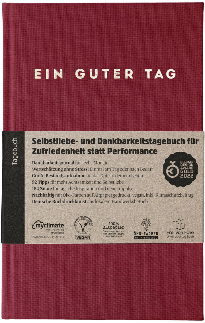 Ein guter Tag, Selbstliebe- und Dankbarkeitstagebuch. Nur 5-6 Minuten am Tag. Für Dankbarkeit, Achts