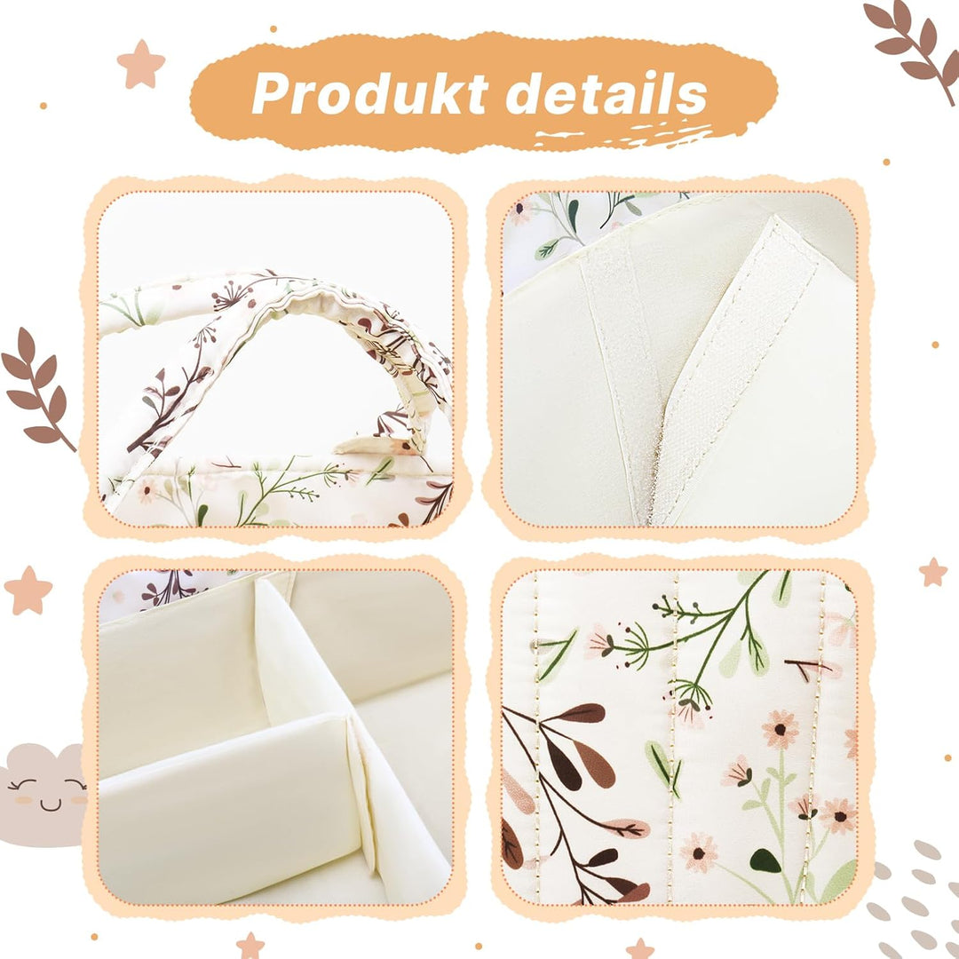 Baby Windel Caddy für Windelstation, Floral Baby Windel Caddy Organisator, Tragbare Halter Tote Tasc