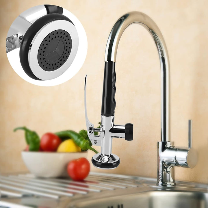 Estink Profi Handbrause, Pull-Down-Wasserhahn, Messing + Edelstahl Spültischarmatur, G 1/2" Anschlus