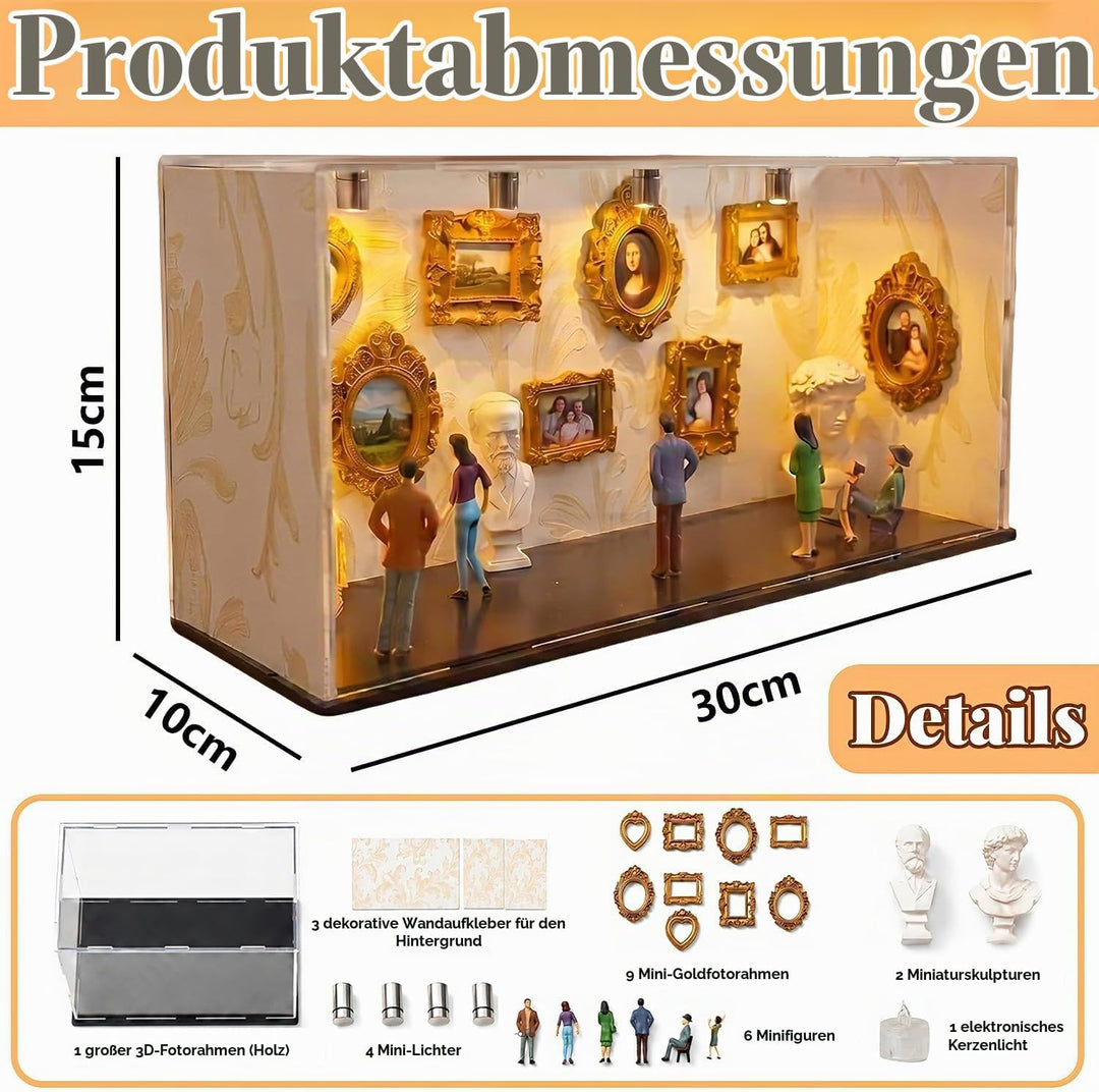 DIY Mini Museum Silhouettenbox mit Licht, Shadow Box Bilderrahmen Set, Museum of us, Foto Erinnerung