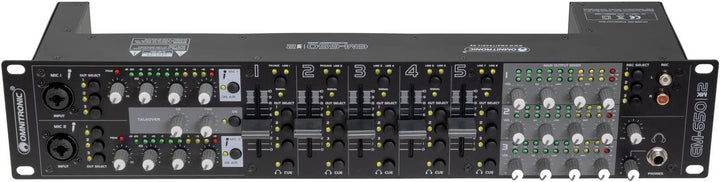 OMNITRONIC EM-650B MK2 Entertainment-Mixer | Multifunktionaler 5+2-Kanal-Mixer mit 3 Zonen, Schwarz