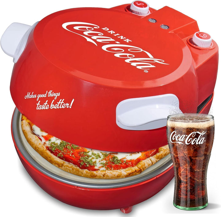 Salco Coca-Cola Pizzamaker – Perfekte Pizza in 3-5 Minuten | 30 cm Cordierit-Pizzaplatte | 400°C var