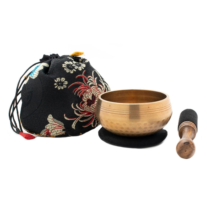 Gegossene Klangschalen-Set in gehämmerter Antik-Optik, Kindergarten, Yoga, zum Zeichen der Aufmerksa