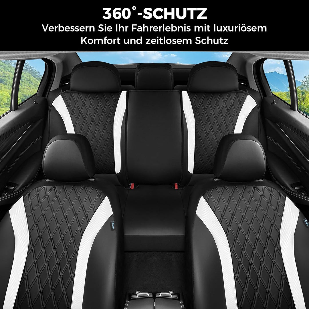 FLORICH Sitzbezüge Komplettset Vordersitzbezüge, PU Ledersitzbezüge für Autos, Wasserdichter Atmungs