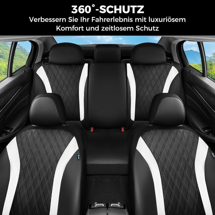 FLORICH Sitzbezüge Komplettset Vordersitzbezüge, PU Ledersitzbezüge für Autos, Wasserdichter Atmungs