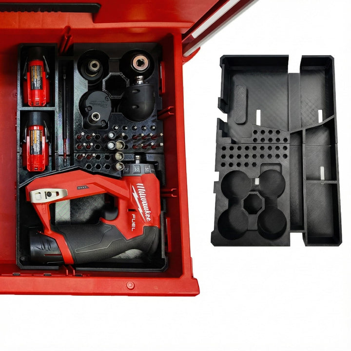 Organizer für M12 Installationsbohrmaschine und Milwaukee Packout Organizer