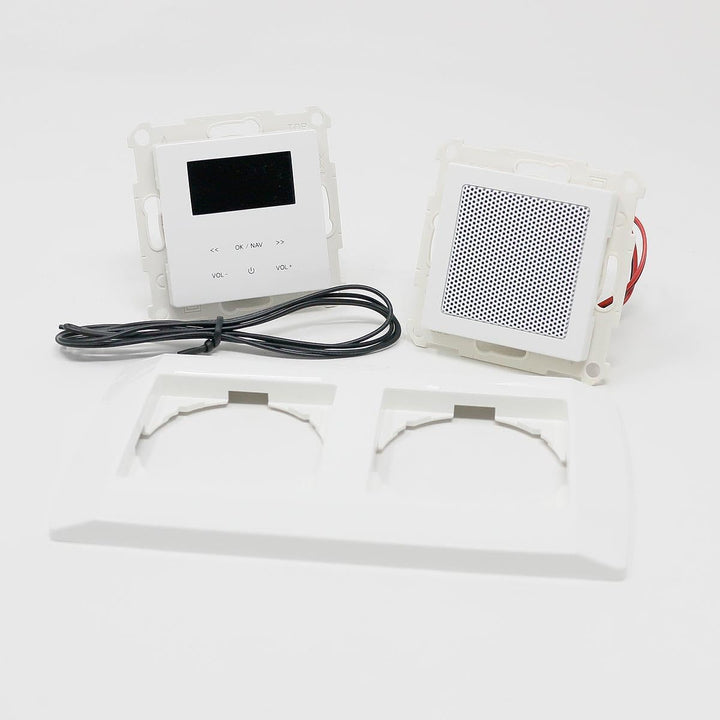 LOGIQ Unterputz Radio mit 2W RMS Lautsprecher, DAB+, UKW und Bluetooth, OLED-Display, Weck- und Slee