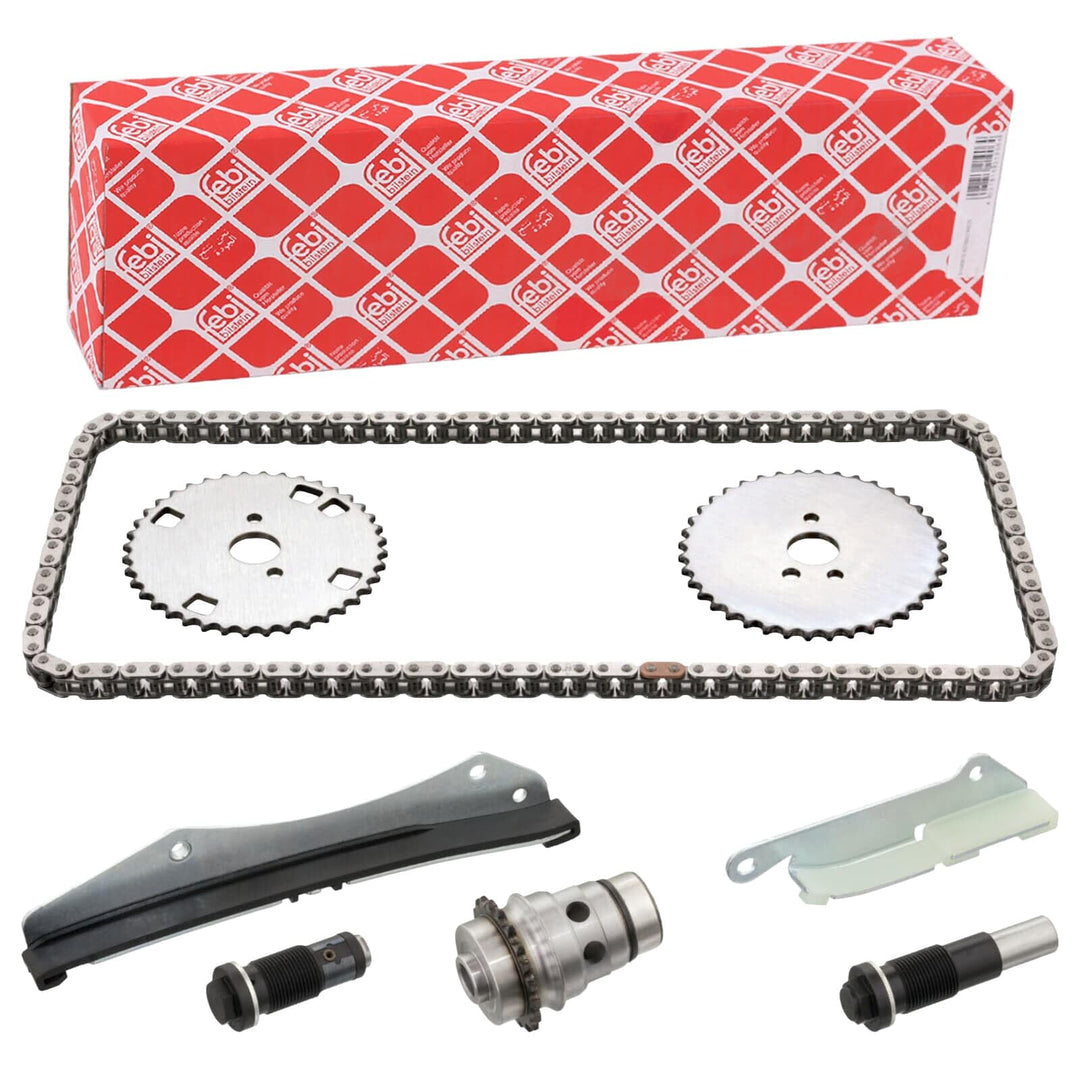 febi bilstein 102120 Steuerkettensatz für Nockenwelle, mit Gleitschienen und Kettenspanner , 1 Stück