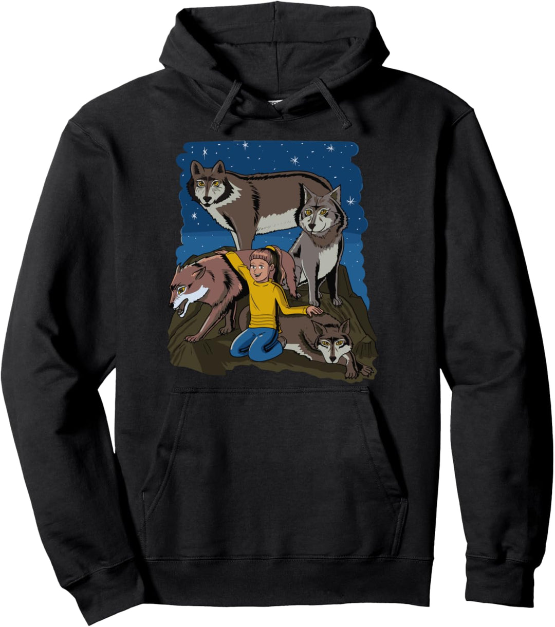 Familienmädchen im Freien, das mit Wildtier geschenk spielt Pullover Hoodie