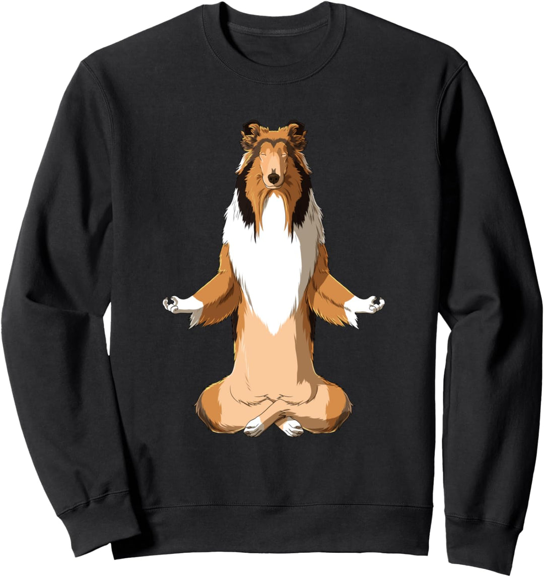 Yoga Collie Hund Langhaarcollie Sweatshirt