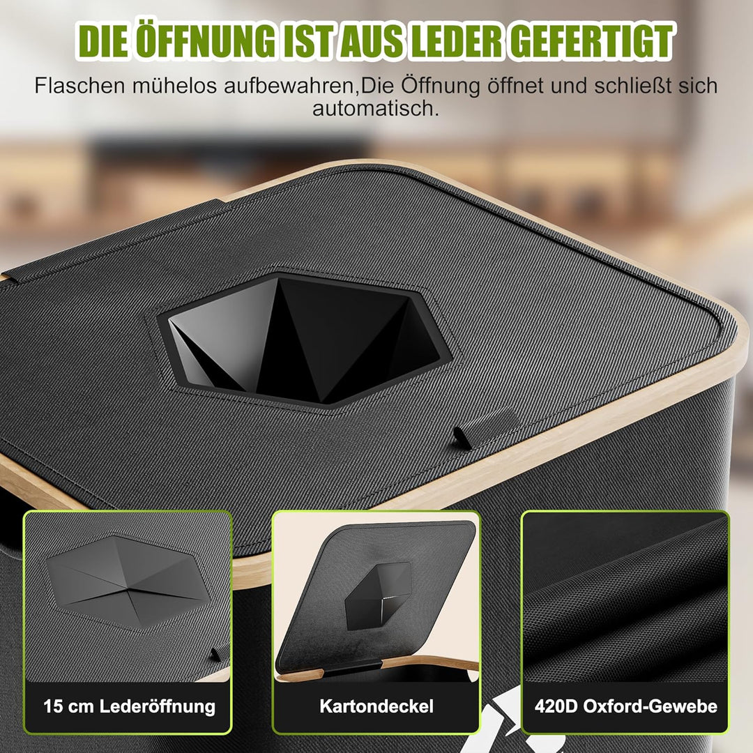 Pfandflaschen Sammelbehälter 110L, Pfandbehälter &amp; Flaschensammler Leergut, Mülleimer Küche gross, M