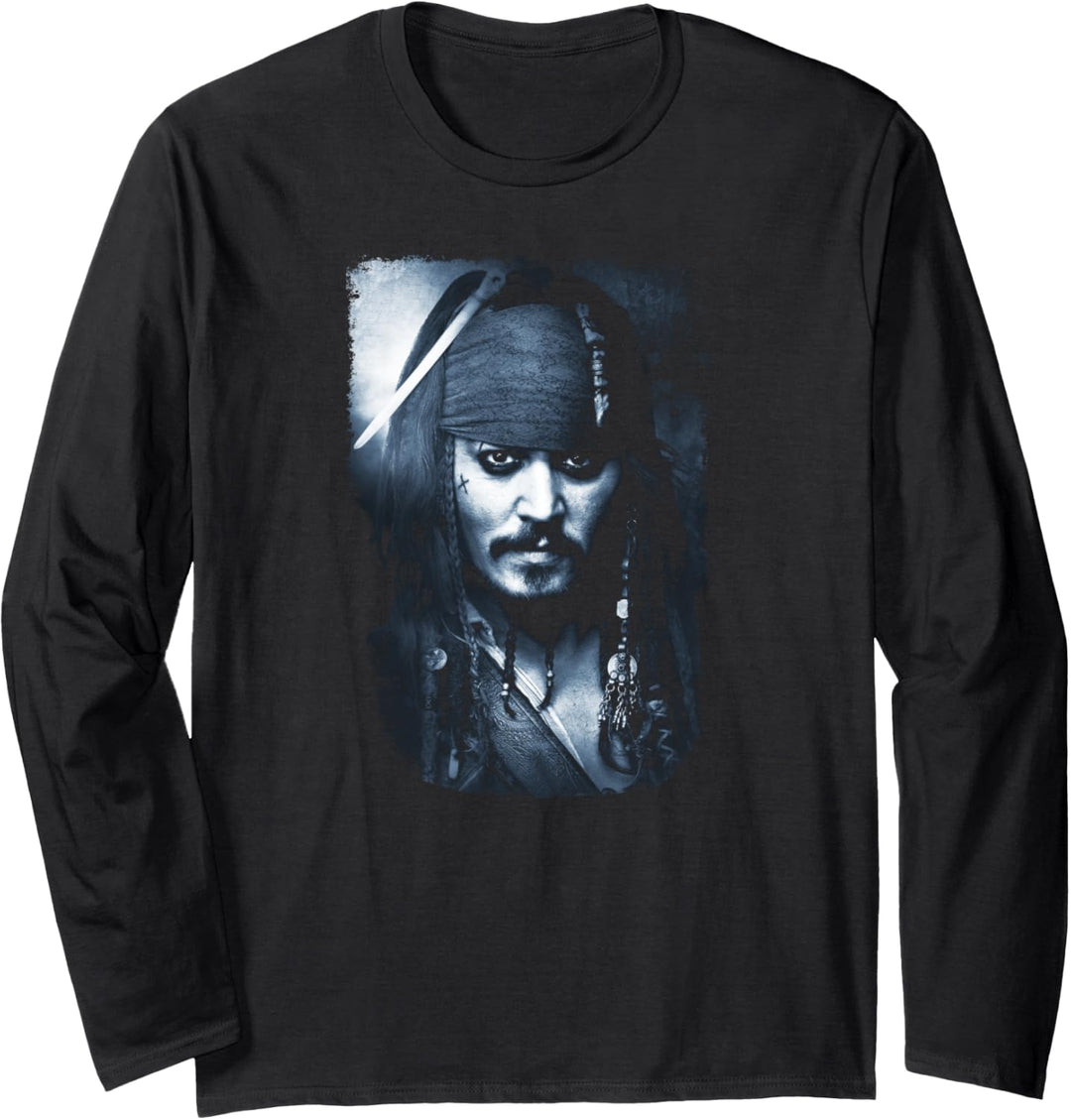 Disney Pirates of the Caribbean Captain Jack Photo Langarmshirt