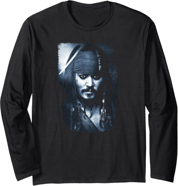 Disney Pirates of the Caribbean Captain Jack Photo Langarmshirt