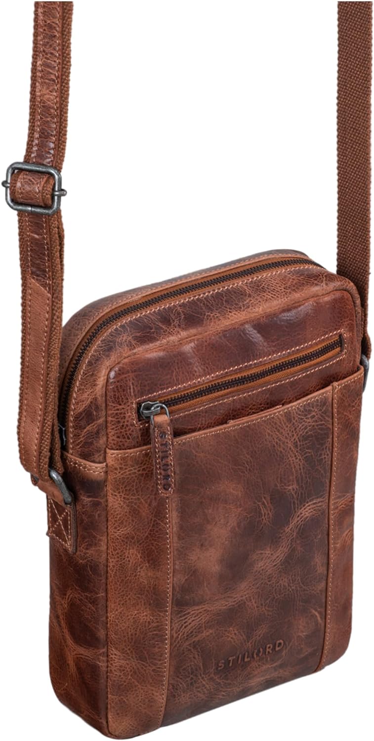 STILORD 'Fox' Herrentasche Leder Vintage Messenger Bag Männer Handtasche klein für 10,1 bis 10,5 Zol