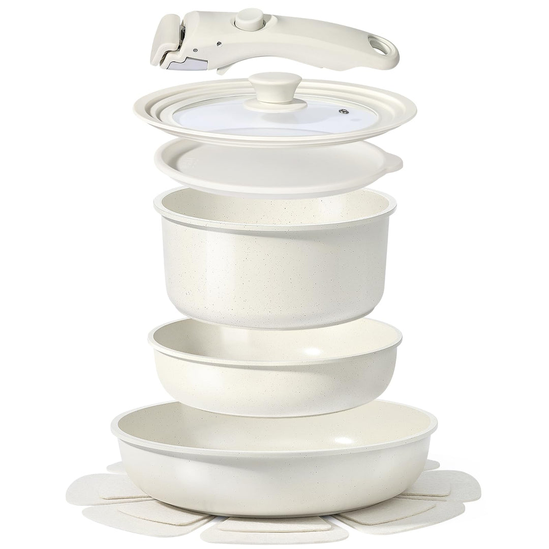 GiPP Kochgeschirr-Set 8-teilig plus 18cm Kühlschrankdeckel, Kochgeschirr-Set mit Antihaft-Beschichtu