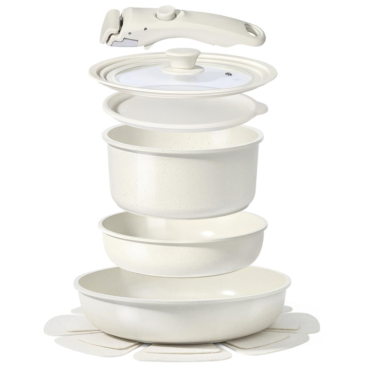GiPP Kochgeschirr-Set 8-teilig plus 18cm Kühlschrankdeckel, Kochgeschirr-Set mit Antihaft-Beschichtu