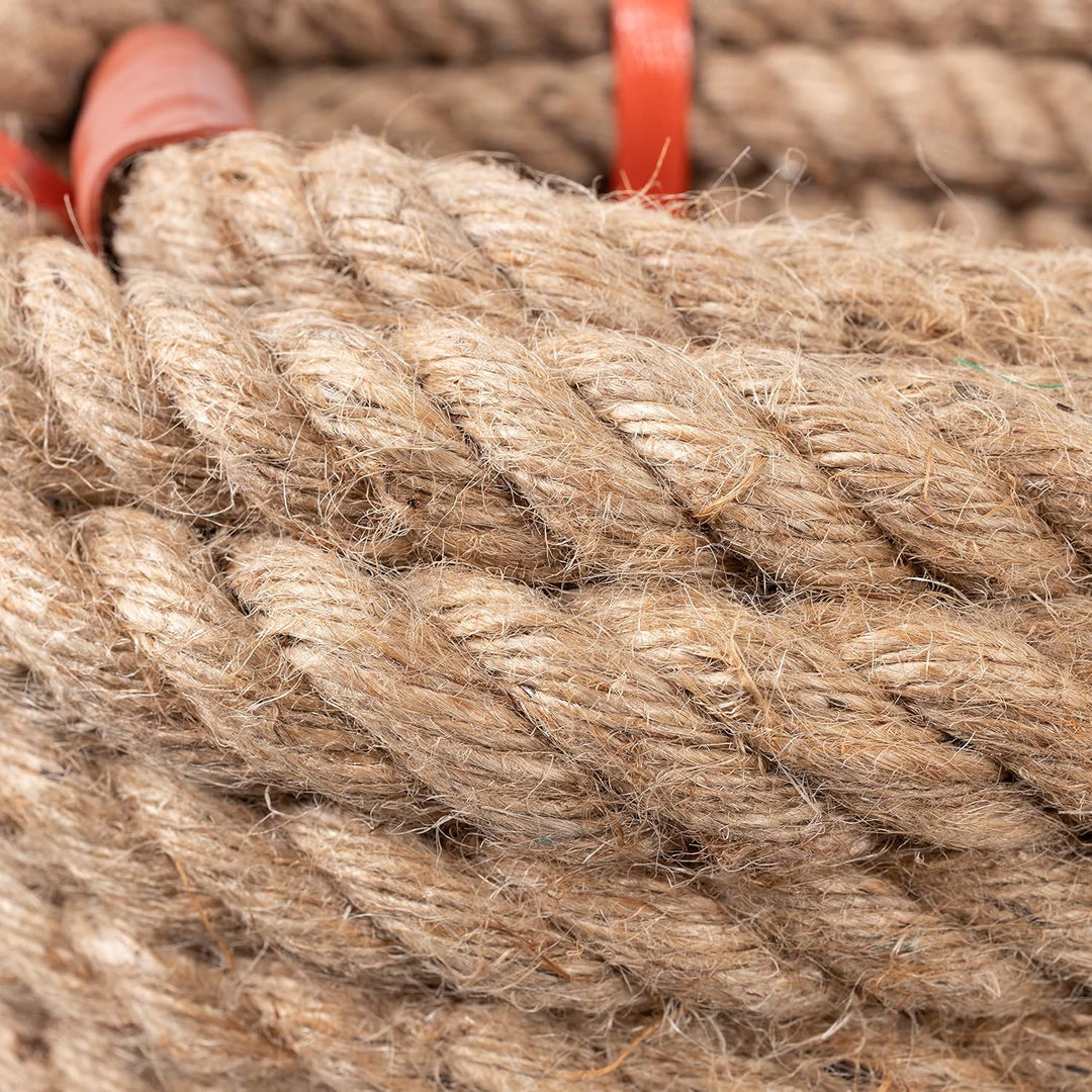 EMEKIAN Natürliches Jute-Manila-Seil, gedrehtes 4-strängiges Faser-Hanfseil für Sport, Dekoration, H