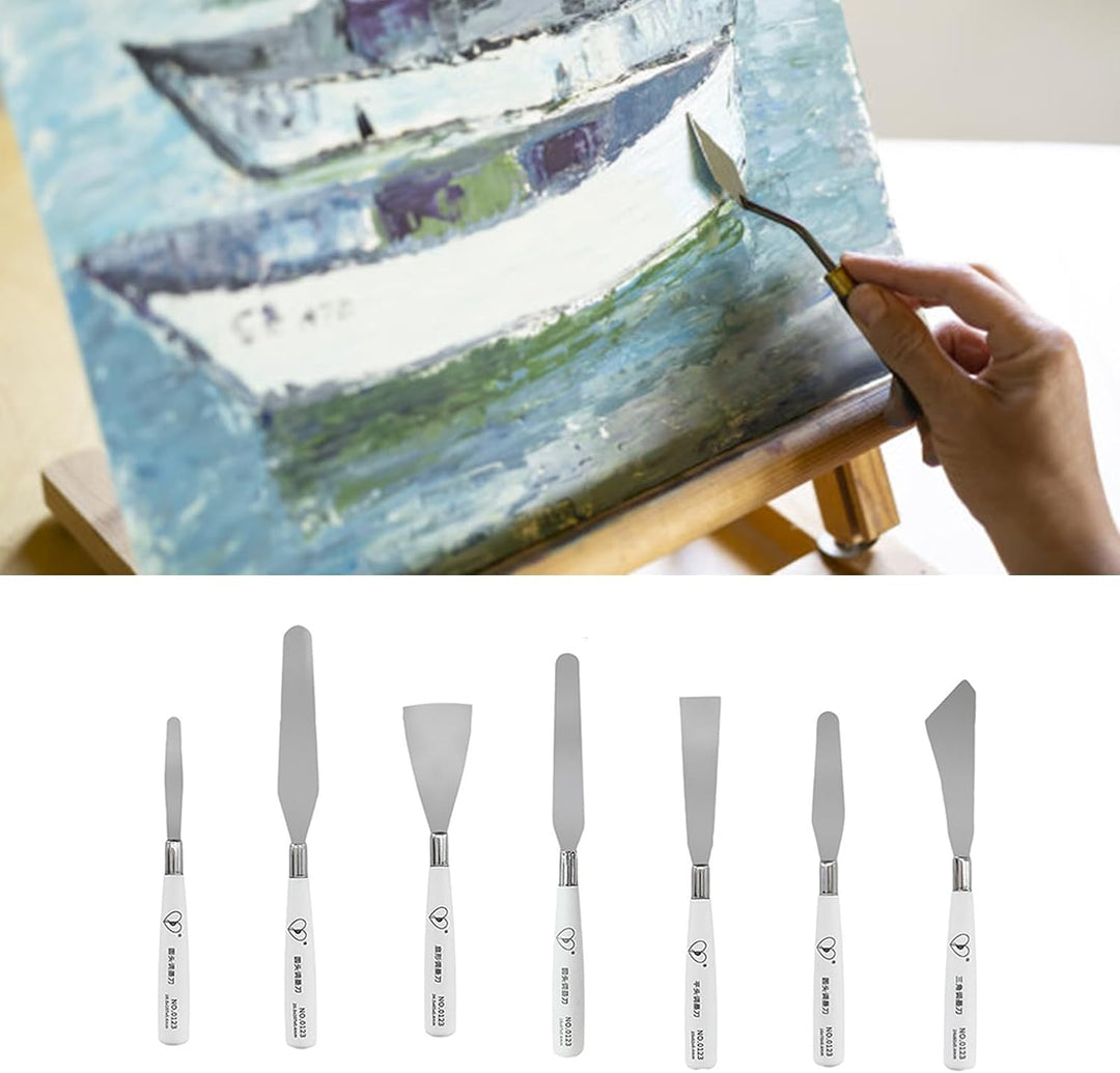 Künstler-Spatel-Set, Holzgriff, Palettenwerkzeug, Farbmischschaber für Ölmalerei, Acrylmalerei, Farb