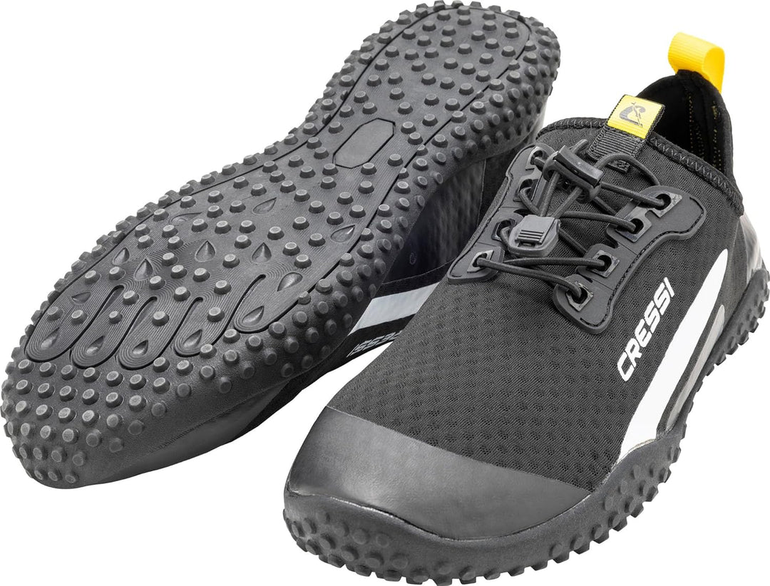 Cressi Sonar Shoes - Unisex Wasserschuh für Erwachsene aus Mikroperforiertes Gewebe Schwarz Gelb 37