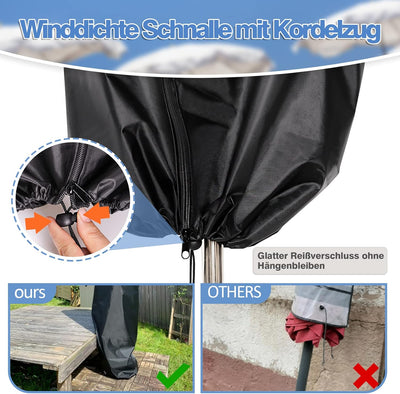 Sonnenschirm Schutzhülle Ampelschirm Schutzhülle für 2m-4m,Sonnenschirm Abdeckung 420D Schutzhülle S
