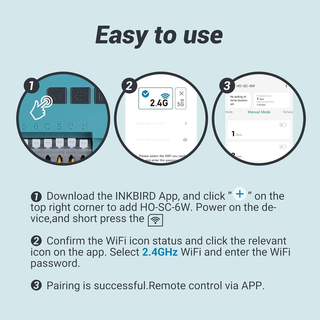 bewässerungscomputer, WiFi Sprinkler Bewässerungssystem Timer, 6 Zonen, Innen Aussenbewässerungssyst