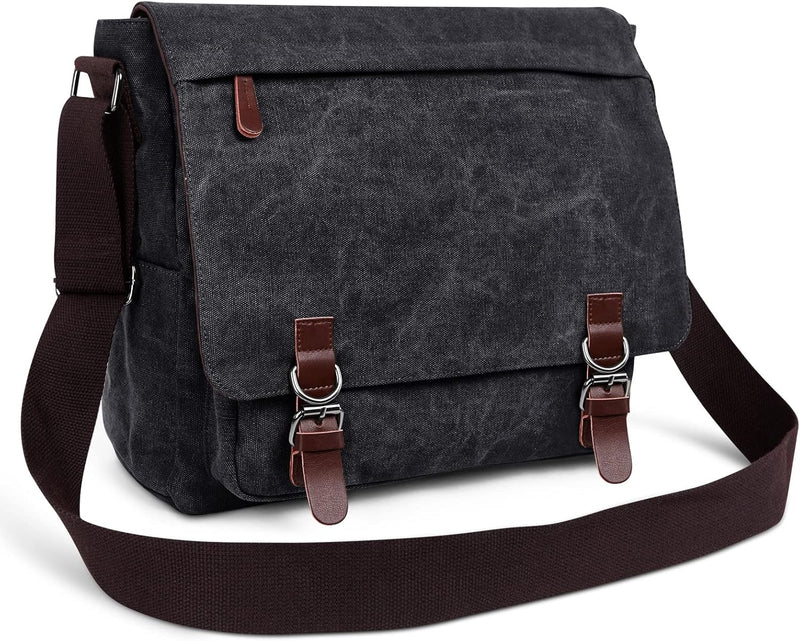 DORRISO Herren Umhängetasche Mode Schultertasche Leinwand Schultertaschen für 13.3 Zoll Laptop Kurie