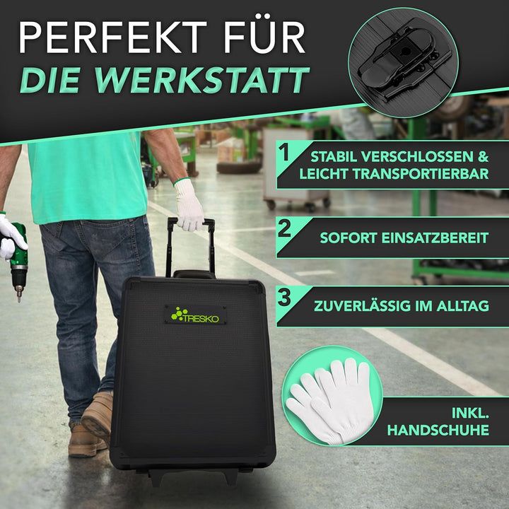 TRESKO Werkzeugkoffer 1400 teilig | Werkzeugkasten gefüllt | Werkzeugkiste Profi | Werkzeugtasche |