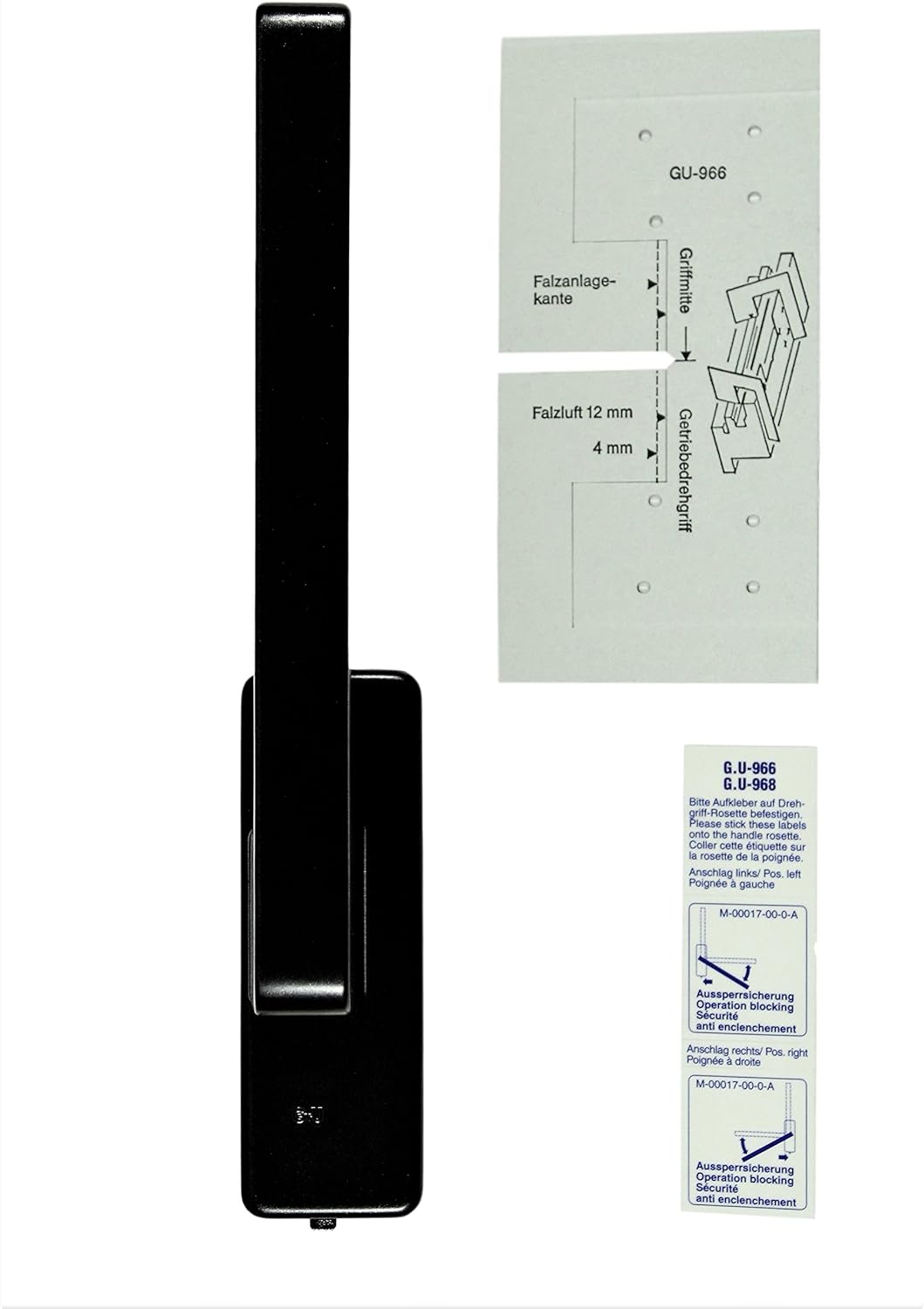 GU Schiebetür PSK Drehgriff DIRIGENT 966/976, 34225 oder auch 30152, DIN rechts braun UC5, incl. SN-